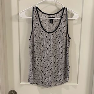 Navy and white pattern tank